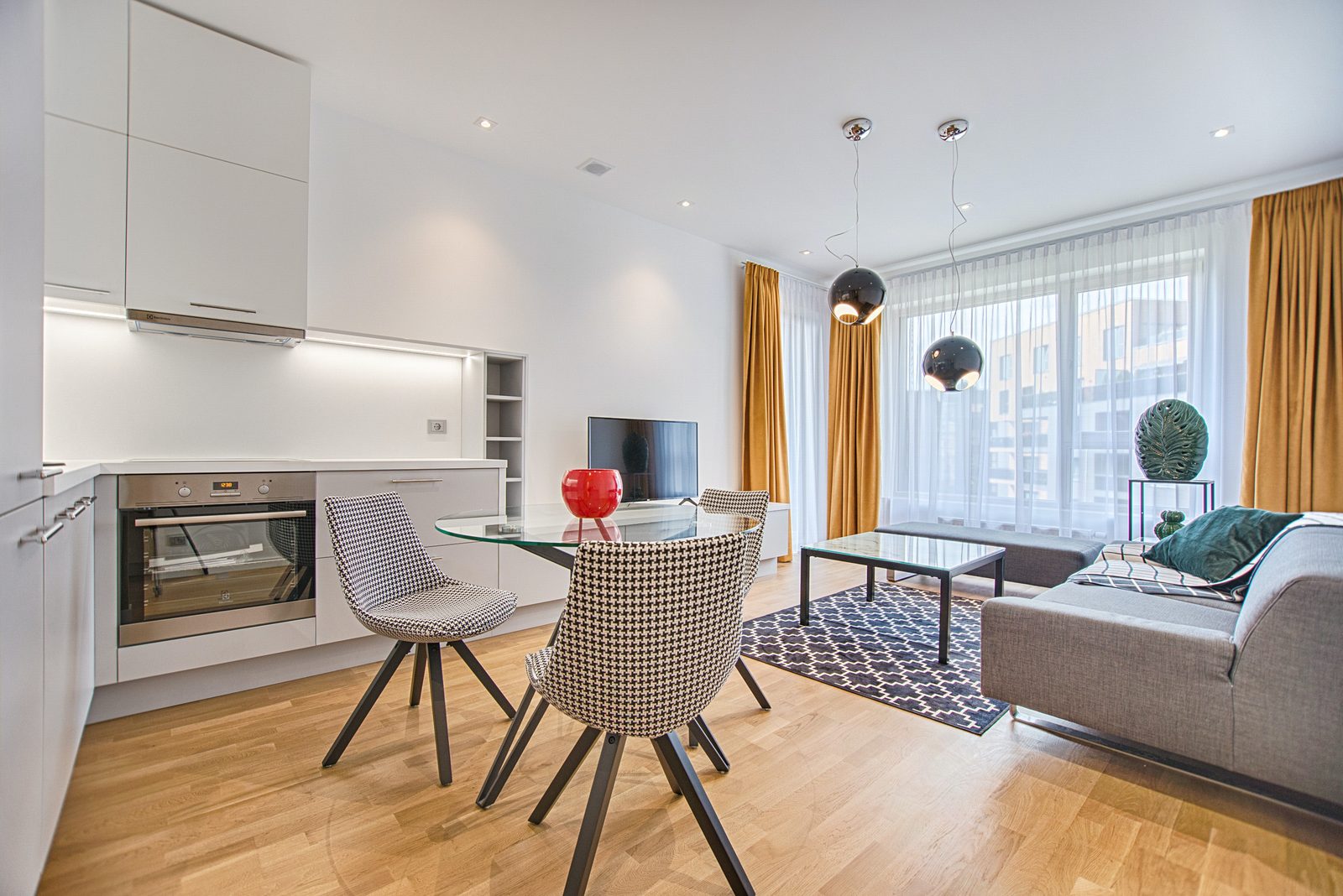 Residential living room with smart lighting